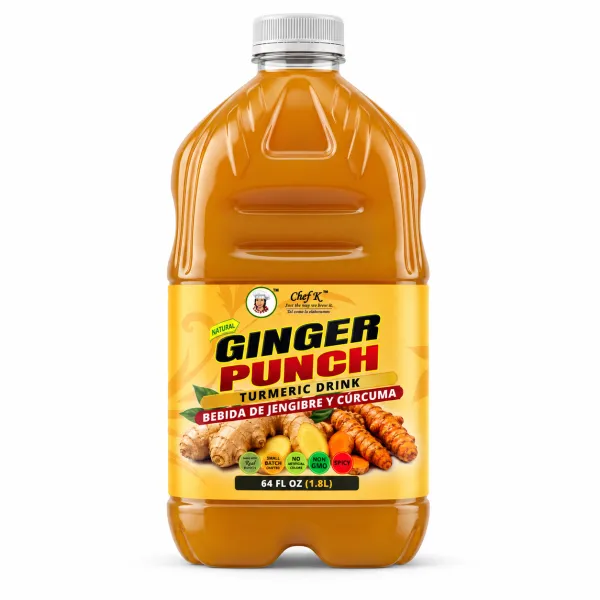 Chef K, Inc. | Ginger Punch with Fresh Turmeric | Immune-Boosting Family Size | 64 oz