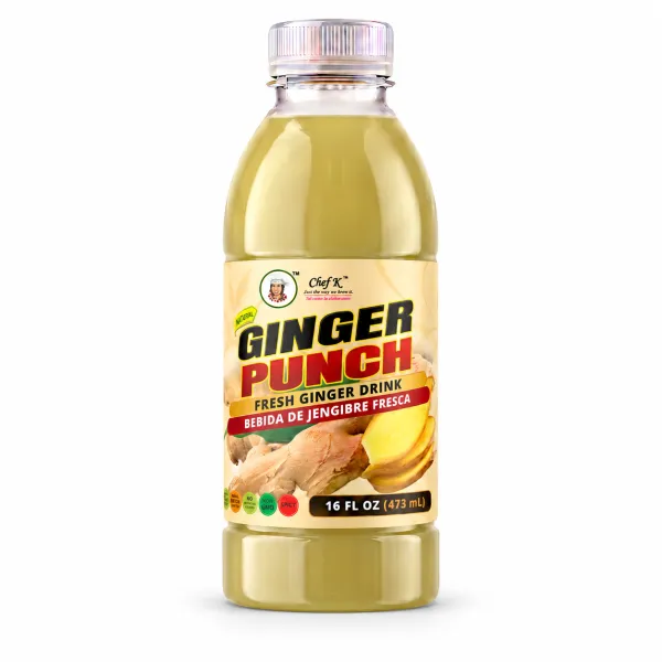 Chef K, Inc. | Ginger Punch – Classic Ginger Drink | Natural Refreshment - 16 oz